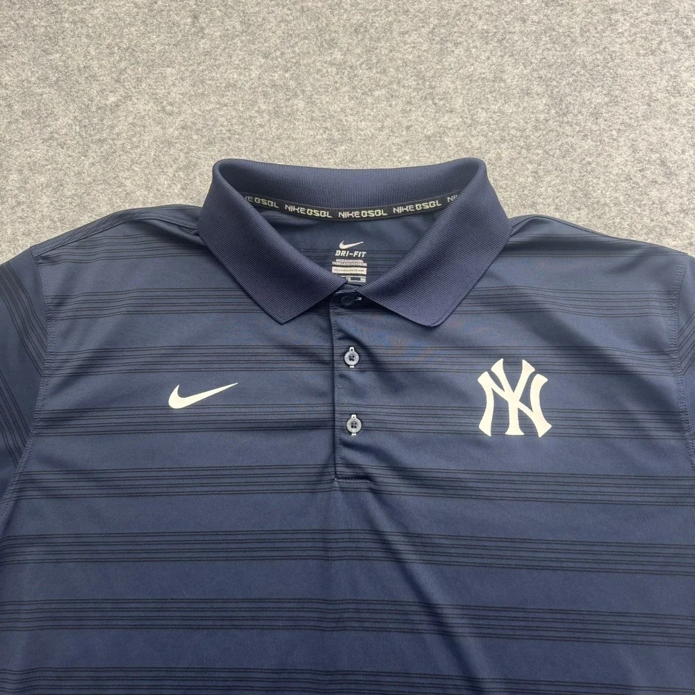 New York Yankees MLB Nike Baseball Blue Polo Shirt Men's XL